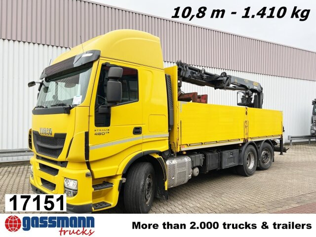 Iveco Stralis AS260SY48 6x2/4, Kran Palfinger PK18001L - Camião de caixa aberta/ Plataforma, Caminhão grua: foto 1 Iveco Stralis AS260SY48 6x2/4, Kran Palfinger PK18001L - Camião de caixa aberta/ Plataforma, Caminhão grua: foto 1