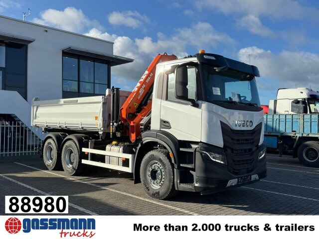 Iveco X-Way AD300X46Z 6x4 mit Kran Atlas AK 206.4E-A2, - Caminhão basculante, Caminhão grua: foto 1 Iveco X-Way AD300X46Z 6x4 mit Kran Atlas AK 206.4E-A2, - Caminhão basculante, Caminhão grua: foto 1