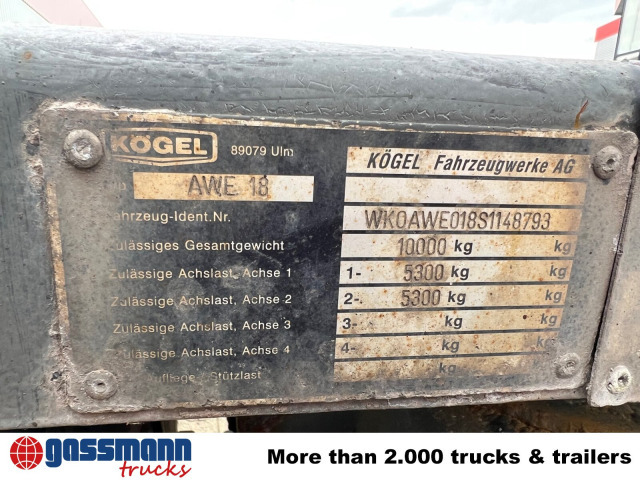 Kögel AWE 18, Ex-Fahrschule - Reboque transportador de contêineres/ Caixa móvel: foto 4 Kögel AWE 18, Ex-Fahrschule - Reboque transportador de contêineres/ Caixa móvel: foto 4