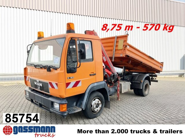 MAN 8.163 4x2 BB mit Kran Fassi F60A.23 - Caminhão basculante, Caminhão grua: foto 1 MAN 8.163 4x2 BB mit Kran Fassi F60A.23 - Caminhão basculante, Caminhão grua: foto 1