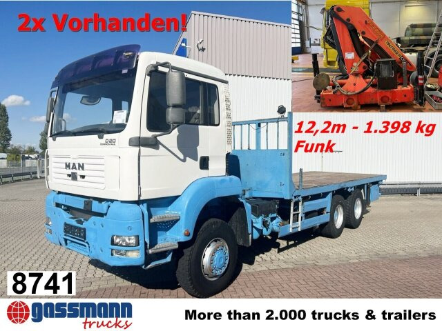 MAN TGA 26.310 6X6 BB mit Kran HMF 1253-K4, Funk - Camião de caixa aberta/ Plataforma, Caminhão grua: foto 1 MAN TGA 26.310 6X6 BB mit Kran HMF 1253-K4, Funk - Camião de caixa aberta/ Plataforma, Caminhão grua: foto 1