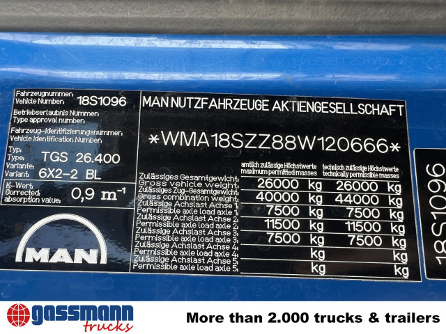 MAN TGA 26.400 6x2-4 BL, A1, Lenk-/Liftachse, ADR, - Caminhão tanque: foto 4 MAN TGA 26.400 6x2-4 BL, A1, Lenk-/Liftachse, ADR, - Caminhão tanque: foto 4