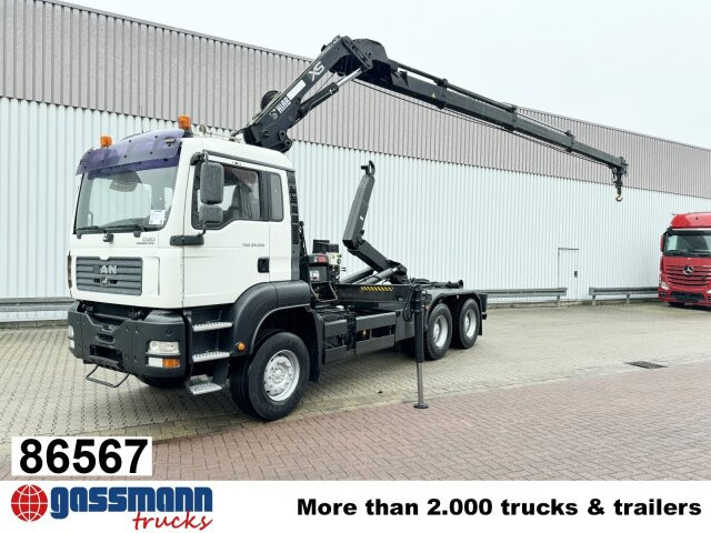 MAN TGA 33.350 6X4 BB mit Kran Hiab 166 E-3 HiDuo, - Caminhão polibenne, Caminhão grua: foto 1 MAN TGA 33.350 6X4 BB mit Kran Hiab 166 E-3 HiDuo, - Caminhão polibenne, Caminhão grua: foto 1