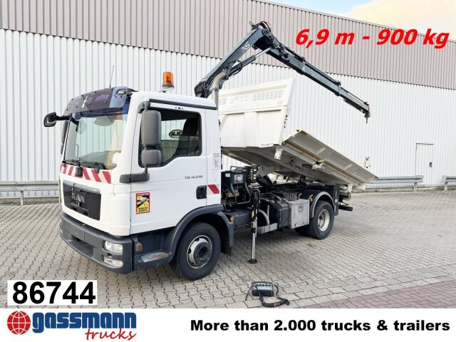 MAN TGL 12.250/340 4X2 BB, Bordmatik, Kran Hiab 066 - Caminhão basculante, Caminhão grua: foto 1 MAN TGL 12.250/340 4X2 BB, Bordmatik, Kran Hiab 066 - Caminhão basculante, Caminhão grua: foto 1