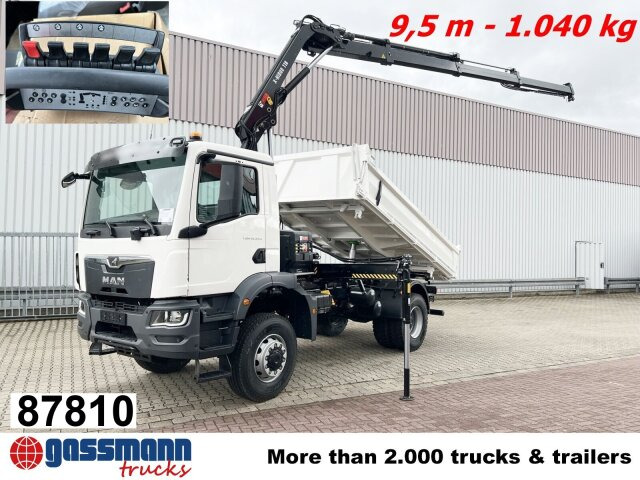 MAN TGM 18.320 4x4 BB CH mit Kran Hiab X-Hiduo - Caminhão basculante, Caminhão grua: foto 1 MAN TGM 18.320 4x4 BB CH mit Kran Hiab X-Hiduo - Caminhão basculante, Caminhão grua: foto 1