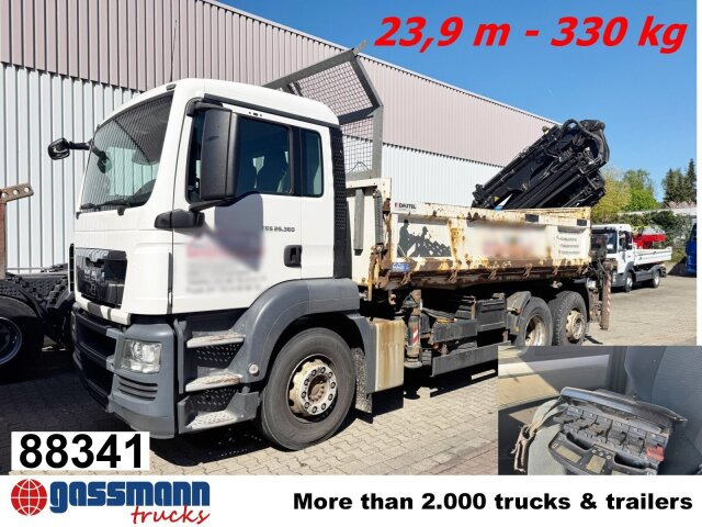 MAN TGS 26.360 6x2-4 BL, 2-Seiten-Kipper, Heckkran - Caminhão basculante, Caminhão grua: foto 1 MAN TGS 26.360 6x2-4 BL, 2-Seiten-Kipper, Heckkran - Caminhão basculante, Caminhão grua: foto 1