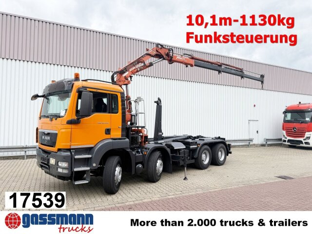 MAN TGS 35.440 8x4 BL, Meiller 19.62, Atlas Kran - Caminhão polibenne, Caminhão grua: foto 1 MAN TGS 35.440 8x4 BL, Meiller 19.62, Atlas Kran - Caminhão polibenne, Caminhão grua: foto 1