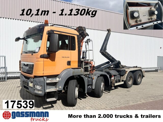 MAN TGS 35.440 8x4 BL, Meiller 19.62, Atlas Kran - Caminhão polibenne, Caminhão grua: foto 1 MAN TGS 35.440 8x4 BL, Meiller 19.62, Atlas Kran - Caminhão polibenne, Caminhão grua: foto 1