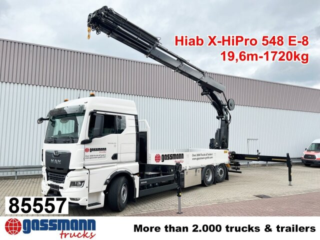 MAN TGX 26.510 6x2-4 LL, Kran Hiab X-HiPro 548 E-8, - Camião de caixa aberta/ Plataforma, Caminhão grua: foto 1 MAN TGX 26.510 6x2-4 LL, Kran Hiab X-HiPro 548 E-8, - Camião de caixa aberta/ Plataforma, Caminhão grua: foto 1