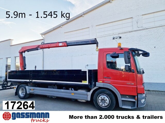 Mercedes-Benz 1218 L 4x2, Fassi Kran F 95A21 5.9m-1.545 kg, - Camião de caixa aberta/ Plataforma, Caminhão grua: foto 1 Mercedes-Benz 1218 L 4x2, Fassi Kran F 95A21 5.9m-1.545 kg, - Camião de caixa aberta/ Plataforma, Caminhão grua: foto 1