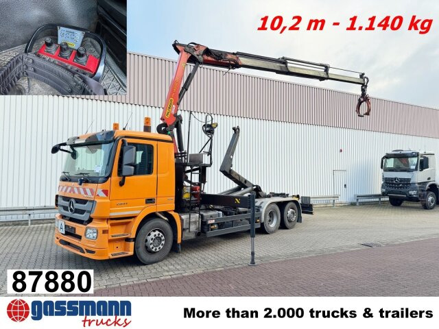 Mercedes-Benz Actros 2541 L 6x2, Lenkachse, Meiller RK 20.65, - Caminhão polibenne, Caminhão grua: foto 1 Mercedes-Benz Actros 2541 L 6x2, Lenkachse, Meiller RK 20.65, - Caminhão polibenne, Caminhão grua: foto 1