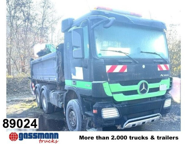 Mercedes-Benz Actros 3341 K 6x4, Bormatik links, Heckkran Penz - Caminhão basculante, Caminhão grua: foto 1 Mercedes-Benz Actros 3341 K 6x4, Bormatik links, Heckkran Penz - Caminhão basculante, Caminhão grua: foto 1