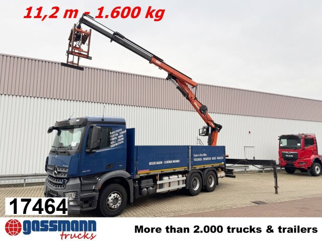 Mercedes-Benz Arocs 2642 6x4 mit Heckkran Atlas AK 186.3 V-2 - Camião de caixa aberta/ Plataforma, Caminhão grua: foto 1 Mercedes-Benz Arocs 2642 6x4 mit Heckkran Atlas AK 186.3 V-2 - Camião de caixa aberta/ Plataforma, Caminhão grua: foto 1