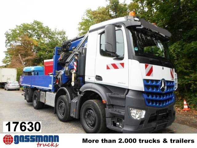 Mercedes-Benz Arocs 3245 L 8x2/6, Kran Fassi F 545 RA 2.26 XE, - Camião de caixa aberta/ Plataforma, Caminhão grua: foto 1 Mercedes-Benz Arocs 3245 L 8x2/6, Kran Fassi F 545 RA 2.26 XE, - Camião de caixa aberta/ Plataforma, Caminhão grua: foto 1