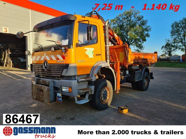 Mercedes-Benz Atego 1823 AK 4x4 mit Kran Atlas 85.2, Funk, - Caminhão basculante, Caminhão grua: foto 1 Mercedes-Benz Atego 1823 AK 4x4 mit Kran Atlas 85.2, Funk, - Caminhão basculante, Caminhão grua: foto 1