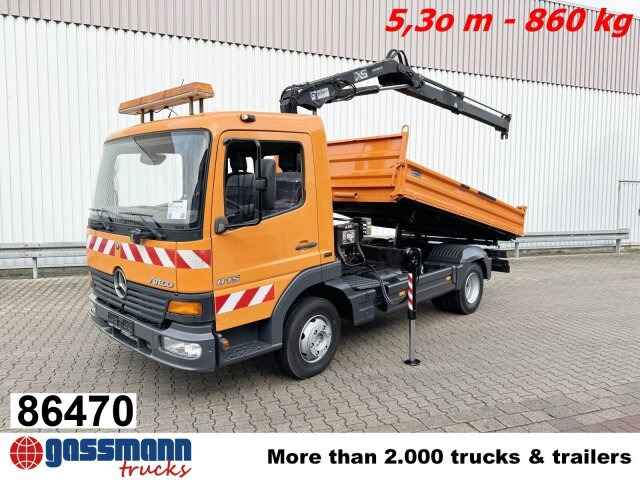 Mercedes-Benz Atego 815 K 4x2 mit Kran Hiab 055 B-1 CL - Caminhão basculante, Caminhão grua: foto 1 Mercedes-Benz Atego 815 K 4x2 mit Kran Hiab 055 B-1 CL - Caminhão basculante, Caminhão grua: foto 1