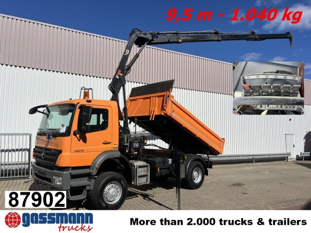 Mercedes-Benz Axor 1829 AK 4x4 mit Kran Hiab XS 111BS-3 HiDuo, - Caminhão basculante, Caminhão grua: foto 1 Mercedes-Benz Axor 1829 AK 4x4 mit Kran Hiab XS 111BS-3 HiDuo, - Caminhão basculante, Caminhão grua: foto 1
