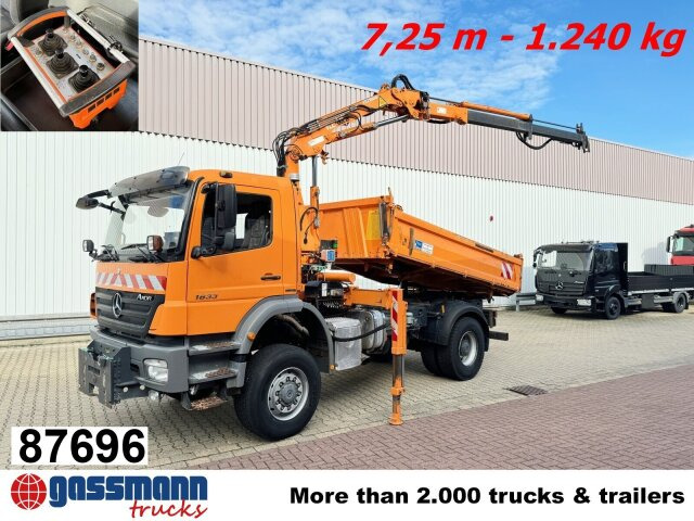 Mercedes-Benz Axor 1833 AK 4x4, Winterdienstausstattung, Kran - Caminhão basculante, Caminhão grua: foto 1 Mercedes-Benz Axor 1833 AK 4x4, Winterdienstausstattung, Kran - Caminhão basculante, Caminhão grua: foto 1