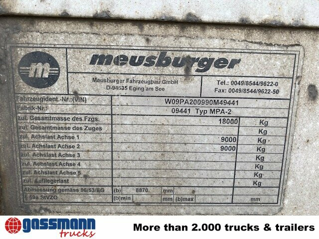 Meusburger MPA-2, Stapleraufnahme - Reboque plataforma/ Caixa aberta: foto 4 Meusburger MPA-2, Stapleraufnahme - Reboque plataforma/ Caixa aberta: foto 4