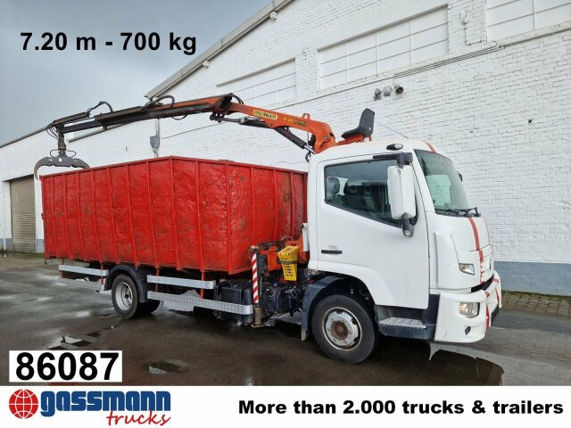 Renault D 180.75 4x2 mit Kran Palfinger PK6001 - Camião de caixa aberta/ Plataforma, Caminhão grua: foto 1 Renault D 180.75 4x2 mit Kran Palfinger PK6001 - Camião de caixa aberta/ Plataforma, Caminhão grua: foto 1