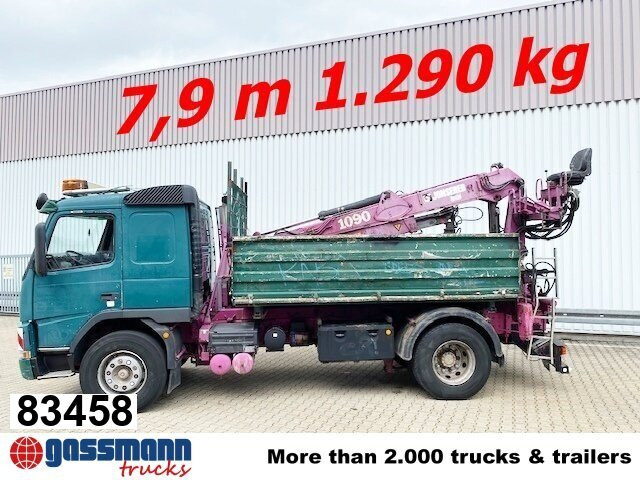 Volvo FM12-420 4x2 mit Heckkran Jonsered 1090, - Caminhão basculante, Caminhão grua: foto 1 Volvo FM12-420 4x2 mit Heckkran Jonsered 1090, - Caminhão basculante, Caminhão grua: foto 1