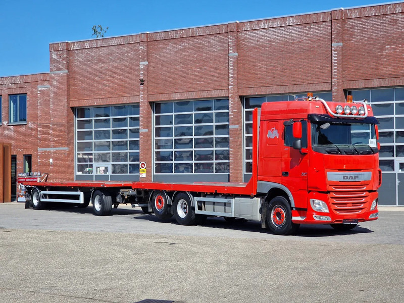 DAF XF 410 6x2 SpaceCab - Flatbed - Euro 6 + 2 axle trailer BPW - Camião de caixa aberta/ Plataforma: foto 1 DAF XF 410 6x2 SpaceCab - Flatbed - Euro 6 + 2 axle trailer BPW - Camião de caixa aberta/ Plataforma: foto 1