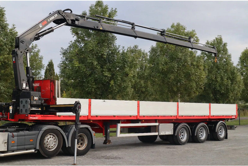 Kelberg HIAB 228-4 | 3 AXLE | LIFT AXLE | 2X STEERING | KRAN / CRANE - Semi-reboque plataforma/ Caixa aberta: foto 1 Kelberg HIAB 228-4 | 3 AXLE | LIFT AXLE | 2X STEERING | KRAN / CRANE - Semi-reboque plataforma/ Caixa aberta: foto 1