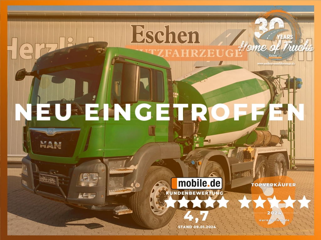 MAN TGS 32.360 8x4 BB / 9 m³ Stetter-Aufbau - Caminhão betoneira: foto 1 MAN TGS 32.360 8x4 BB / 9 m³ Stetter-Aufbau - Caminhão betoneira: foto 1