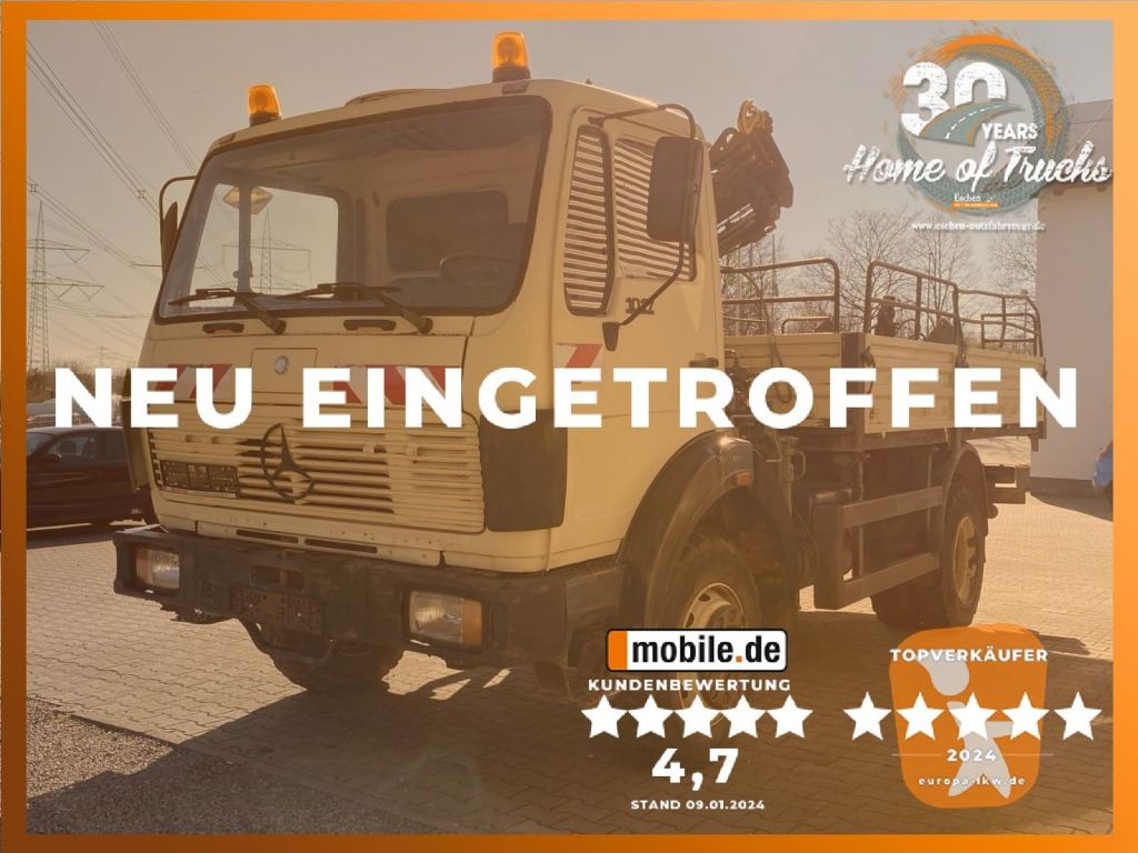 Mercedes-Benz 1017 4x4 Allrad Pritsche | HIAB 060-2 Kran*36TKM - Camião de caixa aberta/ Plataforma, Caminhão grua: foto 1 Mercedes-Benz 1017 4x4 Allrad Pritsche | HIAB 060-2 Kran*36TKM - Camião de caixa aberta/ Plataforma, Caminhão grua: foto 1
