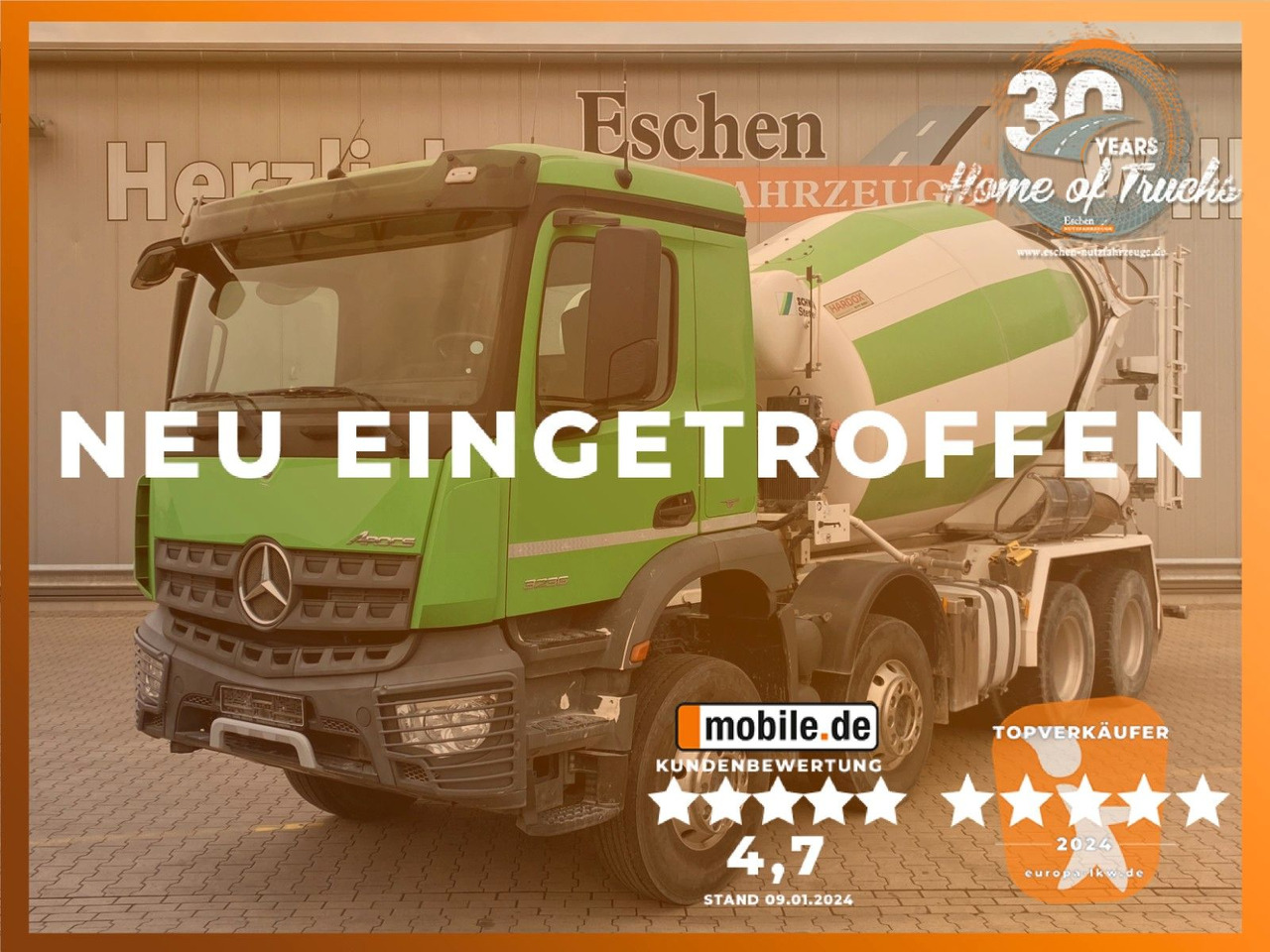 Mercedes-Benz 3236 Arocs | 9m³ Stetter*Klima*Navi*Blatt*1.Hand - Caminhão betoneira: foto 1 Mercedes-Benz 3236 Arocs | 9m³ Stetter*Klima*Navi*Blatt*1.Hand - Caminhão betoneira: foto 1