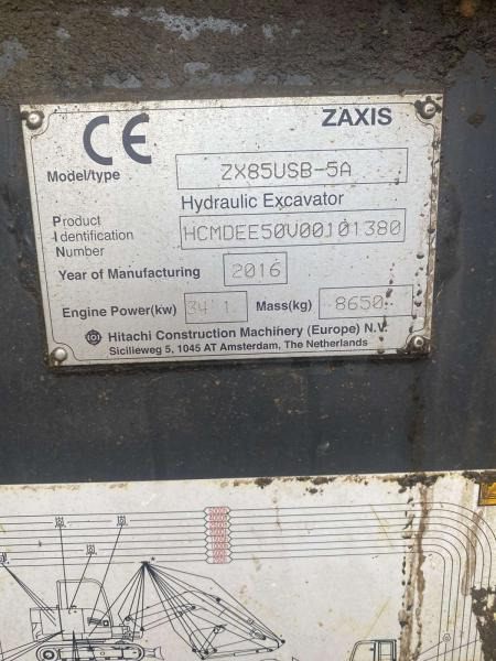 Hitachi ZX85USB-5A - Escavadora de rastos: foto 4 Hitachi ZX85USB-5A - Escavadora de rastos: foto 4