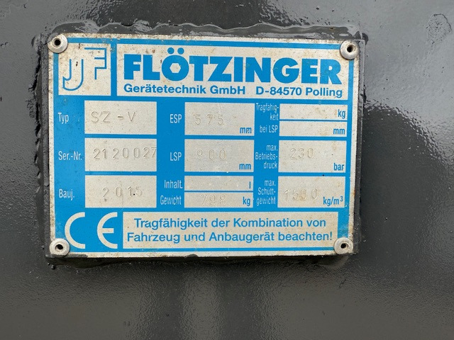 Flötzinger SZ-V - 2400 mm - Volvo/CAT/Komatsu -Krokodilgebiss - Equipamento para silagem: foto 5 Flötzinger SZ-V - 2400 mm - Volvo/CAT/Komatsu -Krokodilgebiss - Equipamento para silagem: foto 5