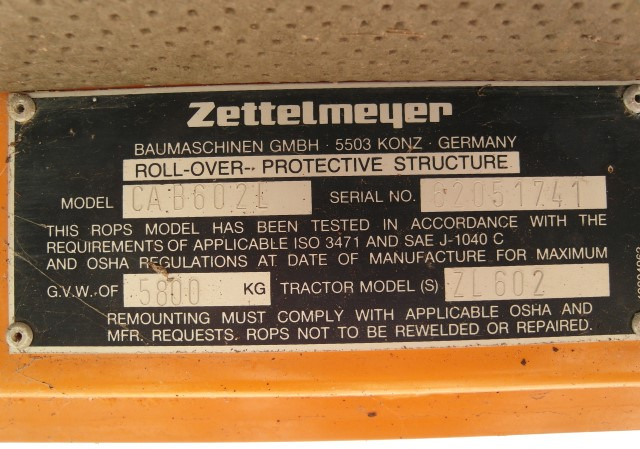 Kabine Zettelmeyer ZL 602 - Cabine e interior de Máquina de construção: foto 5 Kabine Zettelmeyer ZL 602 - Cabine e interior de Máquina de construção: foto 5