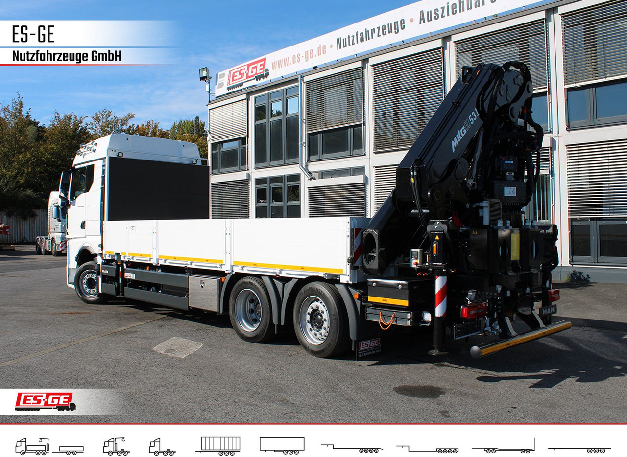 MAN TGX 26.480 6x2-4 LL, MKG-Ladekran HLK531 a5 - Camião de caixa aberta/ Plataforma, Caminhão grua: foto 2 MAN TGX 26.480 6x2-4 LL, MKG-Ladekran HLK531 a5 - Camião de caixa aberta/ Plataforma, Caminhão grua: foto 2