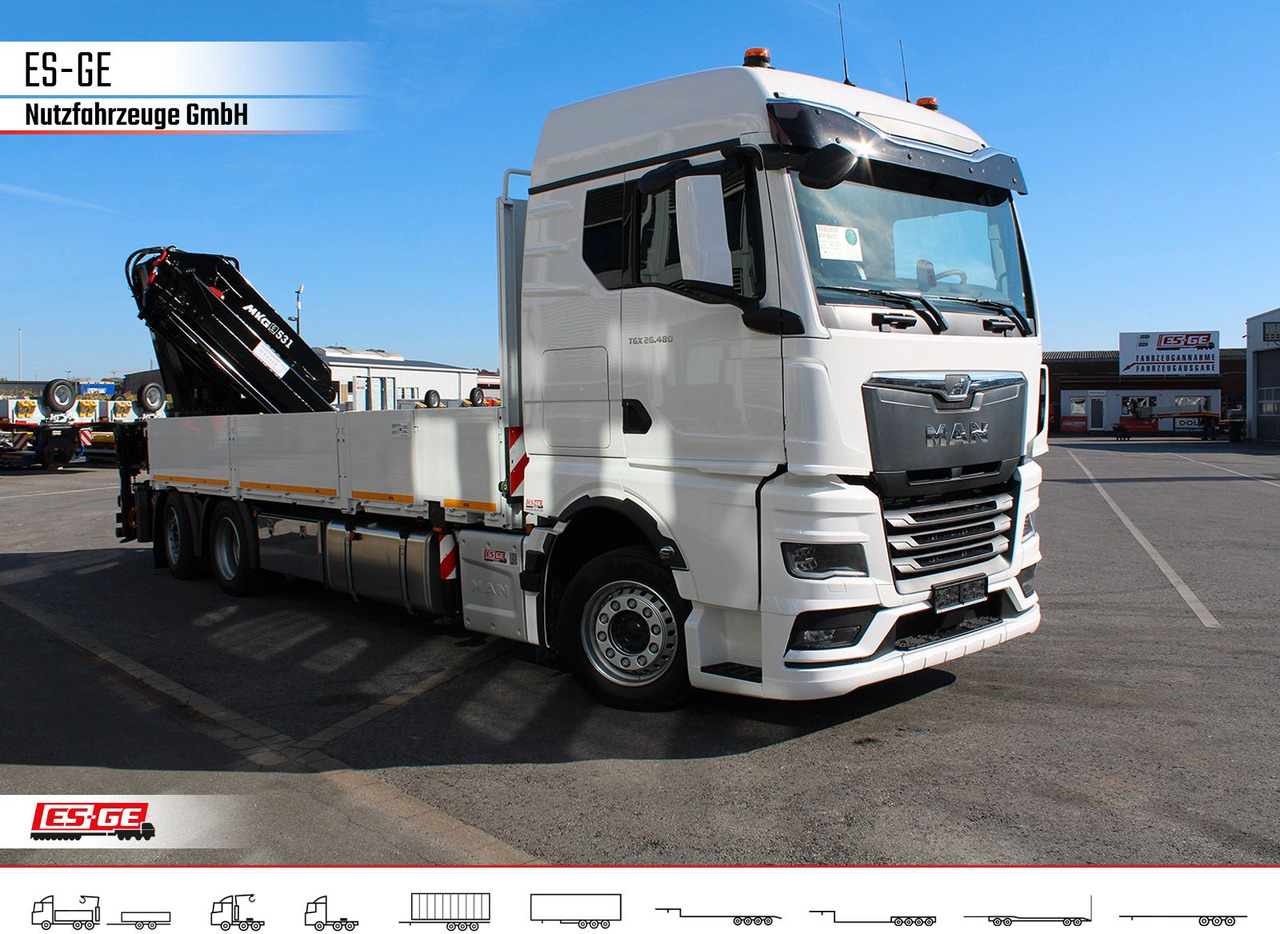 MAN TGX 26.480 6x2-4 LL, MKG-Ladekran HLK531 a5 - Camião de caixa aberta/ Plataforma, Caminhão grua: foto 3 MAN TGX 26.480 6x2-4 LL, MKG-Ladekran HLK531 a5 - Camião de caixa aberta/ Plataforma, Caminhão grua: foto 3