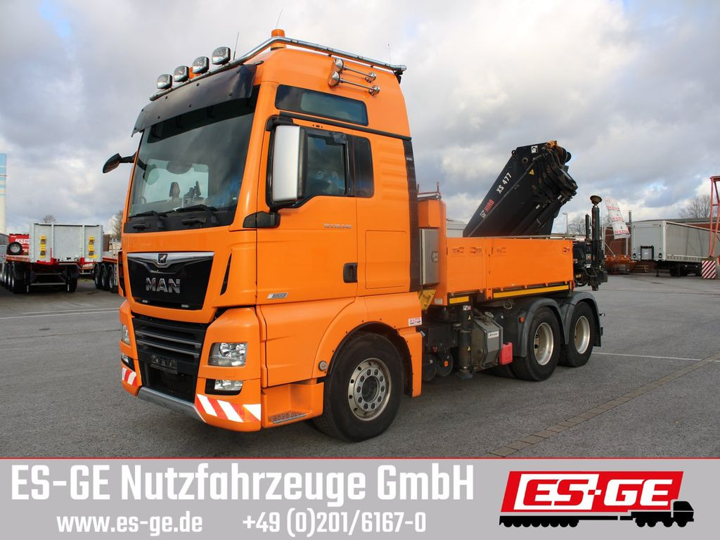 MAN TGX 26.540 + HIABV-Ladekran 477E-4 HIPRO - Camião de caixa aberta/ Plataforma, Caminhão grua: foto 1 MAN TGX 26.540 + HIABV-Ladekran 477E-4 HIPRO - Camião de caixa aberta/ Plataforma, Caminhão grua: foto 1