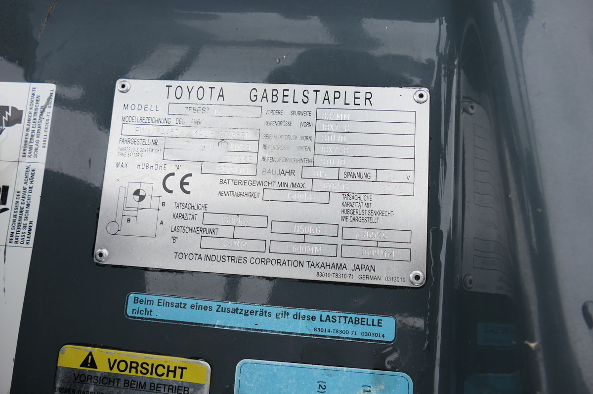 Empilhadeira elétrica TOYOTA 7FBEST 15 Elektro Batterie 17/2021 3-Rad: foto 13