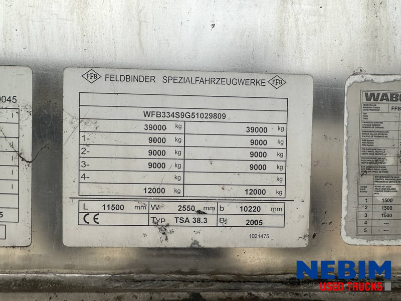 Feldbinder TSA 38.3 - 38.000Ltr - CIP LINES - Semirreboque tanque: foto 5 Feldbinder TSA 38.3 - 38.000Ltr - CIP LINES - Semirreboque tanque: foto 5
