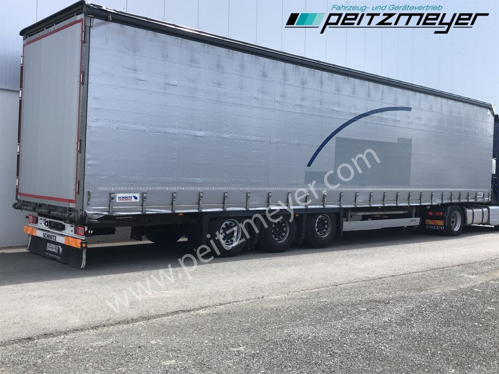 SCHMITZ 3 Achs Pritschenauflieger SCS 24/L-13.62 Mega, Power-Curtain Jumbo, Edscha, RSAB, - Semi-reboque de lona: foto 1 SCHMITZ 3 Achs Pritschenauflieger SCS 24/L-13.62 Mega, Power-Curtain Jumbo, Edscha, RSAB, - Semi-reboque de lona: foto 1