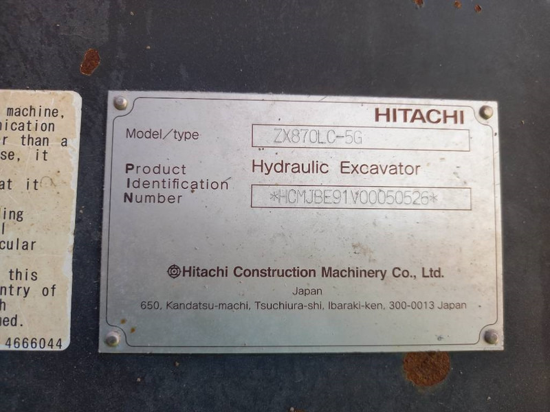 Escavadora de rastos Hitachi ZX870-5G (MediumReach 14m - Abu Dhabi): foto 11 Escavadora de rastos Hitachi ZX870-5G (MediumReach 14m - Abu Dhabi): foto 11