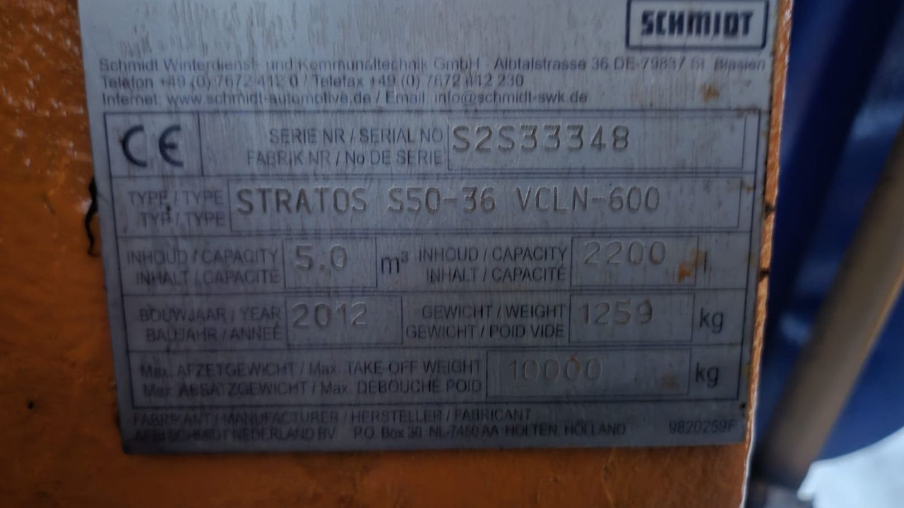 Schmidt stratos S 50 -36 5 cbm. Winterdienst Salz - Caminhão polibenne: foto 2 Schmidt stratos S 50 -36 5 cbm. Winterdienst Salz - Caminhão polibenne: foto 2