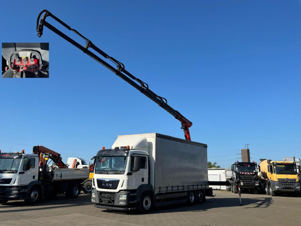 MAN MAN TG-S Pritsche Heckkran 26.400 6x2-2 BL 5xhydr.Ausschub, Funk - Caminhão com lona, Caminhão grua: foto 1 MAN MAN TG-S Pritsche Heckkran 26.400 6x2-2 BL 5xhydr.Ausschub, Funk - Caminhão com lona, Caminhão grua: foto 1