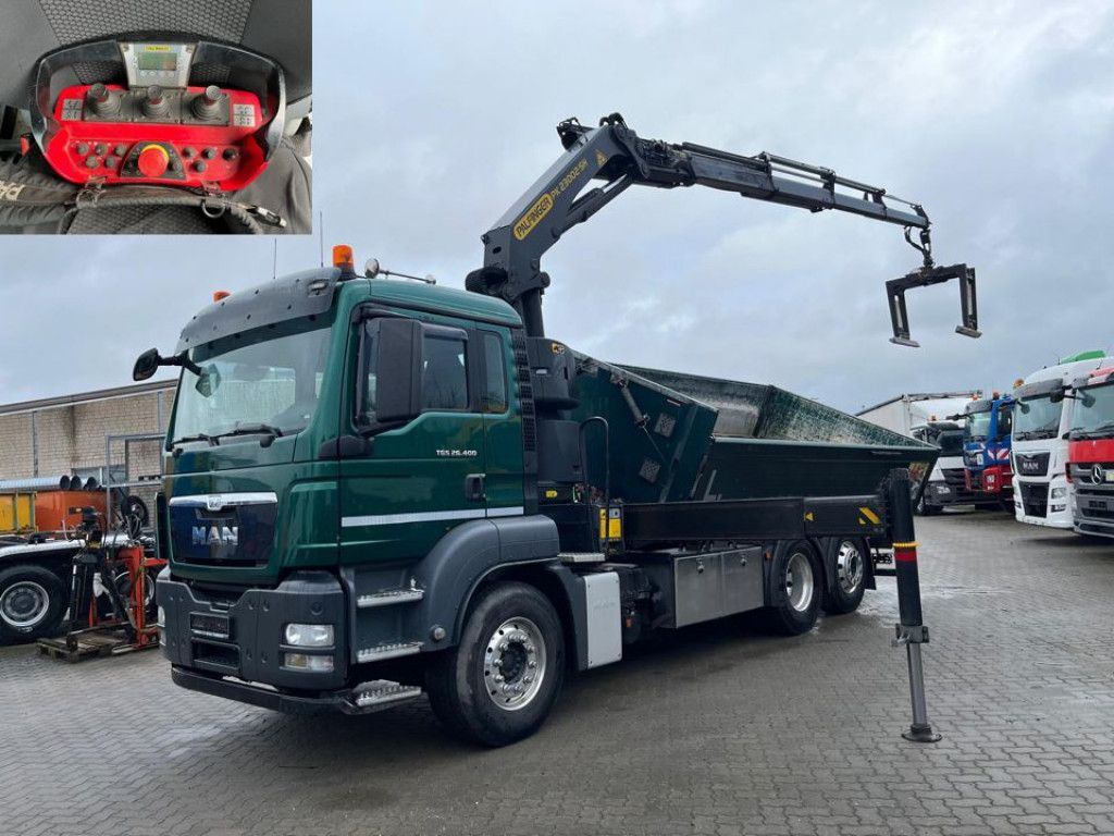 Caminhão basculante, Caminhão grua MAN TG-S 26.400 6x2 BL 3-Achs Kipper Kran Funk: foto 1