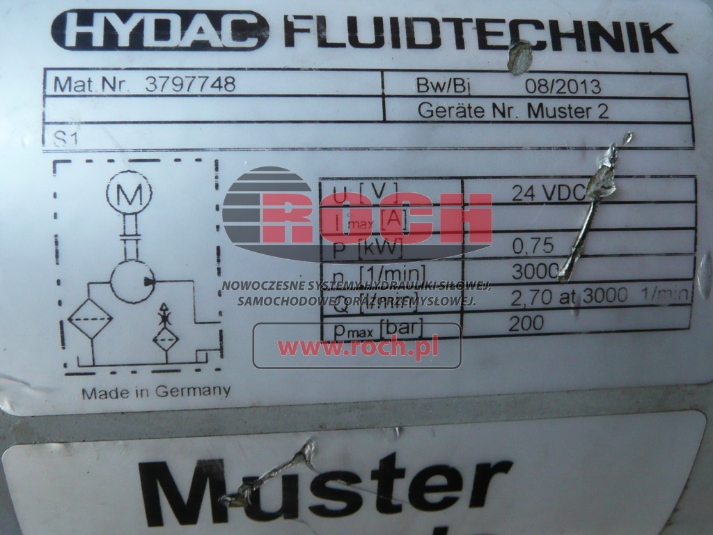 HYDAC 3173209 + 03797700 + 3036401 24 VDC + 3797748 24VDC 2,7ATM 200 BAR - Bomba hidráulica: foto 2 HYDAC 3173209 + 03797700 + 3036401 24 VDC + 3797748 24VDC 2,7ATM 200 BAR - Bomba hidráulica: foto 2