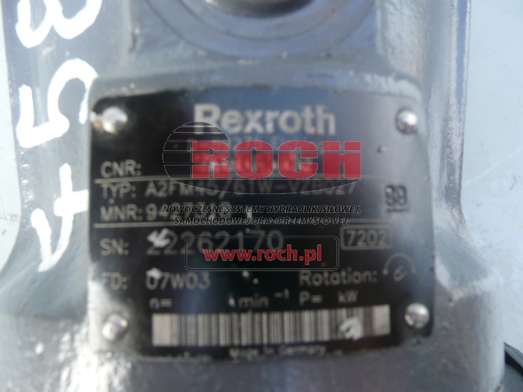 REXROTH A2FM45/61W-VZB027 9427318 - Motor hidráulico: foto 1 REXROTH A2FM45/61W-VZB027 9427318 - Motor hidráulico: foto 1