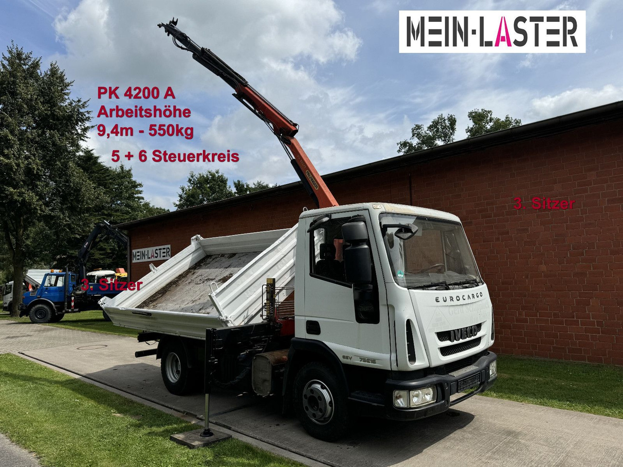 Iveco ML75E16 3 S-Kipper Kran PK 9,4m-550 kg Greifer - Furgão basculante: foto 1 Iveco ML75E16 3 S-Kipper Kran PK 9,4m-550 kg Greifer - Furgão basculante: foto 1