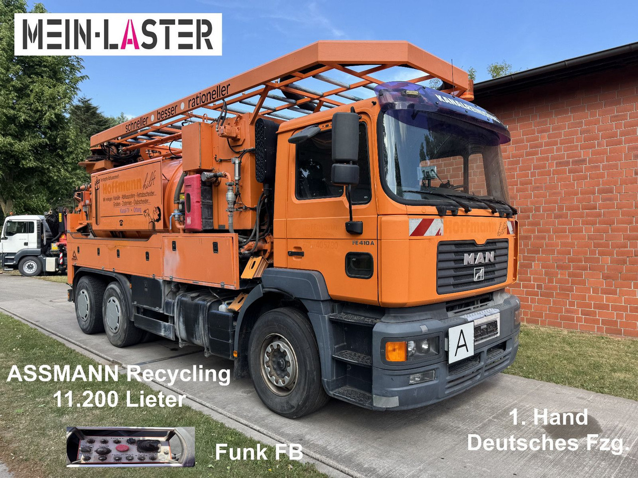MAN FE 410 Assmann Saug HD Spüler Recycling + FB. - Caminhão limpa fossa: foto 1 MAN FE 410 Assmann Saug HD Spüler Recycling + FB. - Caminhão limpa fossa: foto 1