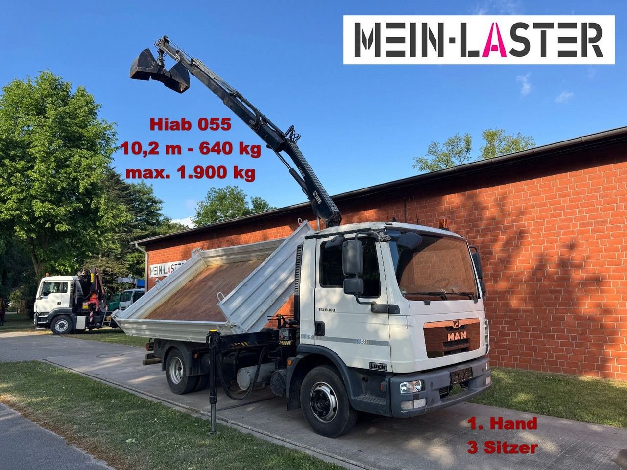 MAN TGL 8.180 3 S-Kipper Hiab 55 D *10,2 m - 640 kg - Furgão basculante: foto 1 MAN TGL 8.180 3 S-Kipper Hiab 55 D *10,2 m - 640 kg - Furgão basculante: foto 1