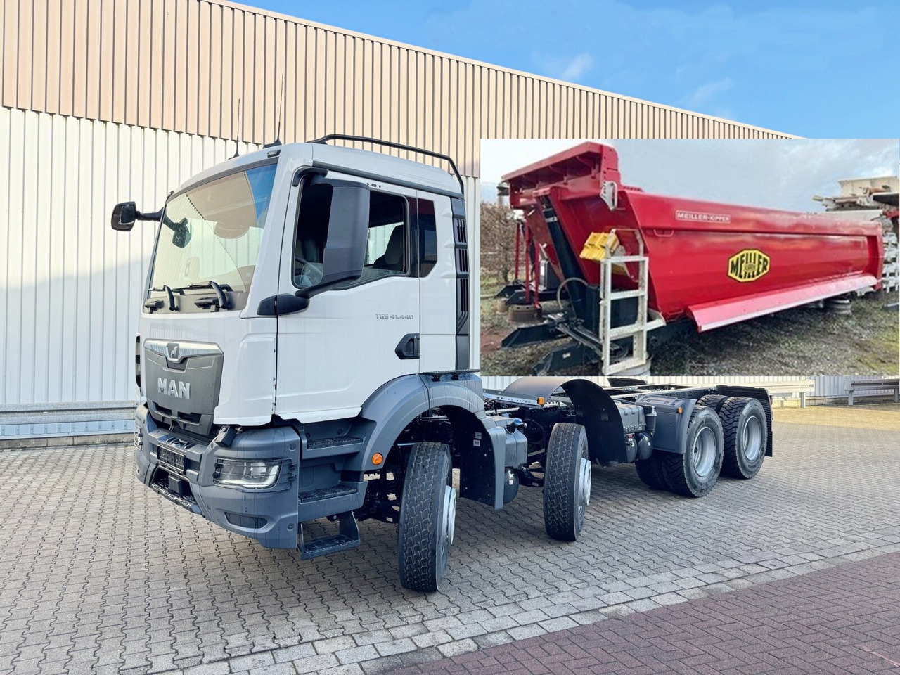 MAN TGS 41.440/480 8x4 BB TGS 41.440/480 8x4 BB, 5x VORHANDEN, Meiller Stahlmulde 18m³ - Dumper: foto 1 MAN TGS 41.440/480 8x4 BB TGS 41.440/480 8x4 BB, 5x VORHANDEN, Meiller Stahlmulde 18m³ - Dumper: foto 1