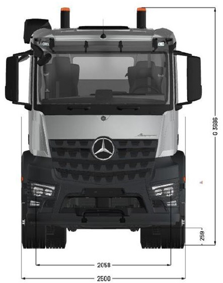 Mercedes-Benz Arocs 3253 L 8x4/4 Arocs 3253 L 8x4/4, MultimediaCockpit, Navi, Motorabtrieb - Caminhão chassi: foto 3 Mercedes-Benz Arocs 3253 L 8x4/4 Arocs 3253 L 8x4/4, MultimediaCockpit, Navi, Motorabtrieb - Caminhão chassi: foto 3